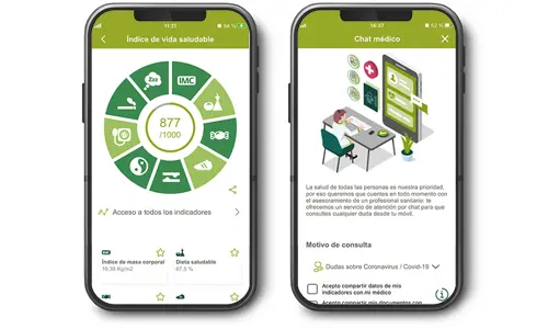 Detalle de dos pantalla de la app DKV activa para seguros en La Rioja